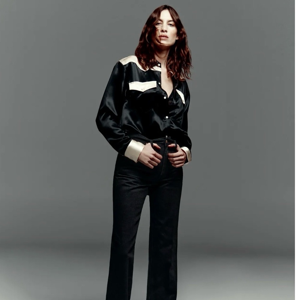 Alexa Chung/Madewell Satin Western Shirt - Picture 5 of 9